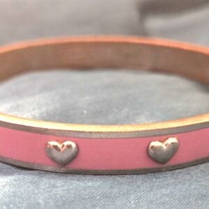 Coach Pink and Silver Heart Bracelet
